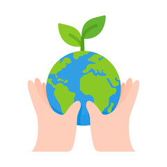 Hand holding a water drop globe Campaign idea to reduce water use for the world on World Water Day