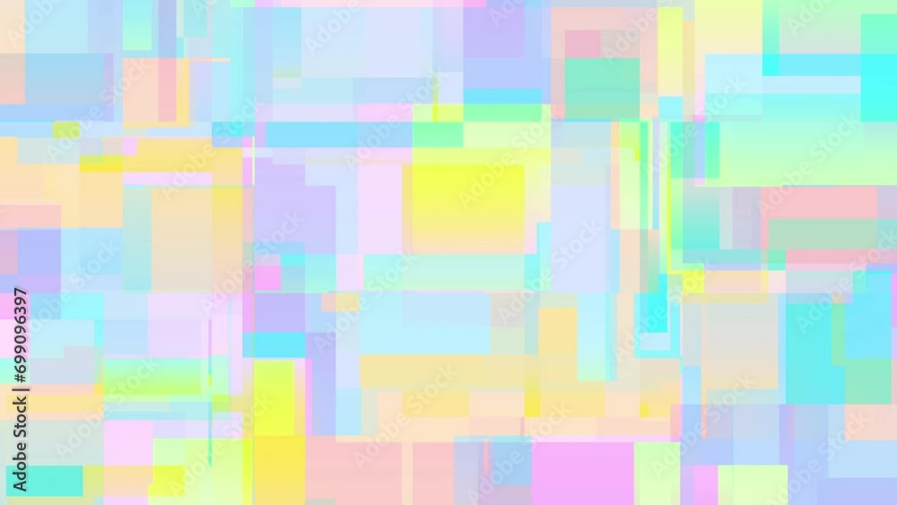 Poster Transform geometric background. Flashing abstract pixels background. Random small squares. Looping footage.