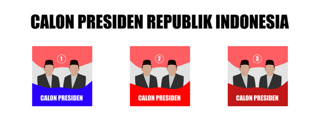 Naklejka premium Vector samples of Indonesian elections, banners, billboards and videotrons. 2024 Indonesian presidential general election