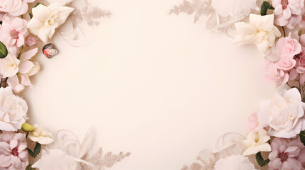 Obraz na płótnie Canvas wedding frame, decorative flower background pattern, PPT background