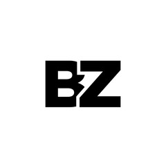 Letter B and Z, BZ logo design template. Minimal monogram initial based logotype.