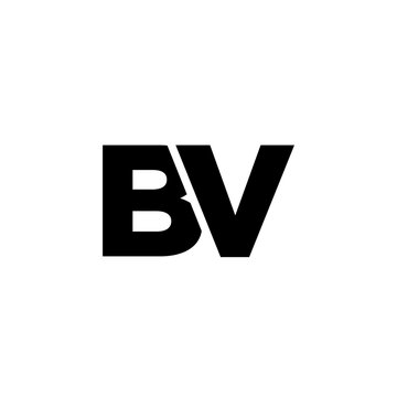 Letter B and V, BV logo design template. Minimal monogram initial based logotype.