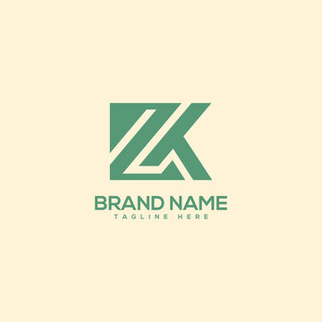 Monogram professional unique letter ZK KZ logo design template. Initials Business logo.