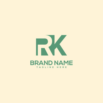Monogram professional unique letter RK KR logo design template. Initials Business logo.