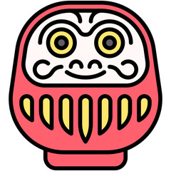 Daruma doll icon, Japanese New Year related vector
