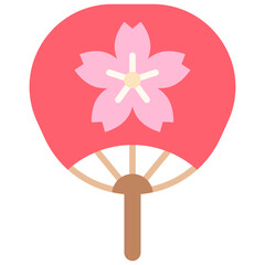 Japanese fan icon, Japanese New Year related vector