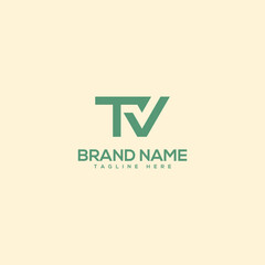 Monogram professional unique letter TV VT logo design template. Initials Business logo.