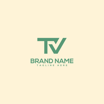 Monogram professional unique letter TV VT logo design template. Initials Business logo.