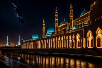Fototapeta premium blue mosque at night