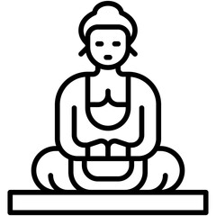 Great Buddha icon, Japanese New Year related vector