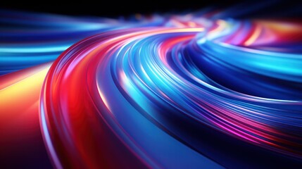 futuristic, background, technology, abstract, network, line, light, connection, communication, future. hi-end image background abstract wave red, blue light for technology banner generate via AI. - obrazy, fototapety, plakaty