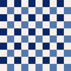 blue color checkered seamless geometric pattern, square template,checkerboard vector illustration.