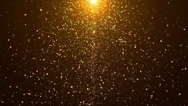 Golden Sparkling Rising Shining Golden Floor Particle Stars Dust Background