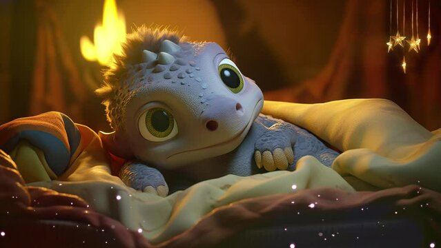 Sweet Baby Allosaurus Lullaby: Calming Loop for Soothing Sleep. 4K Ultra HD Animated Looping Video Background.