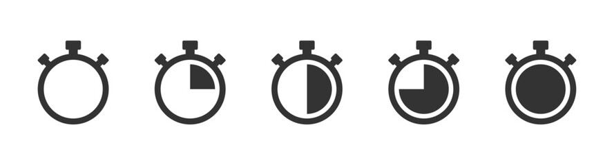 Set of Timer Icon. Stopwatch Symbol Set