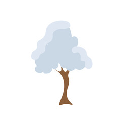 cute cartoon tree, christmas tree, christmas tree in the snow, winter tree, snowy tree, snow falling on the tree illustration