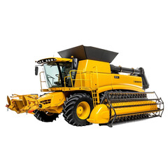Fototapeta premium Combine harvester, transparent background, isolated image, generative AI