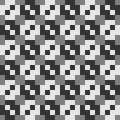 Fototapeta premium Squares, figures seamless pattern. Folk wallpaper. Checks, shapes ornate. Geometric background. Tribal motif. Ethnic ornament. Textile print, web design, geometry abstract. Geometrical image. Vector.