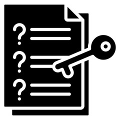 Quiz Key Icon Element For Design