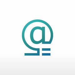 Fototapeta premium Commercial at(@) initials font logo design for vector, icon, company, business, branding, and others 