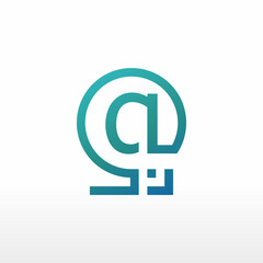 Commercial at(@) initials font logo design for vector, icon, company, business, branding, and others	
