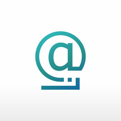 Commercial at(@) initials font logo design for vector, icon, company, business, branding, and others	
