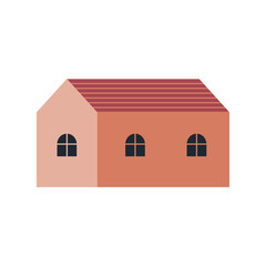 Simple color house. Modern flat vector illustration isolated on white background