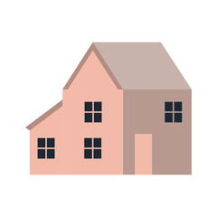 Simple color house. Modern flat vector illustration isolated on white background