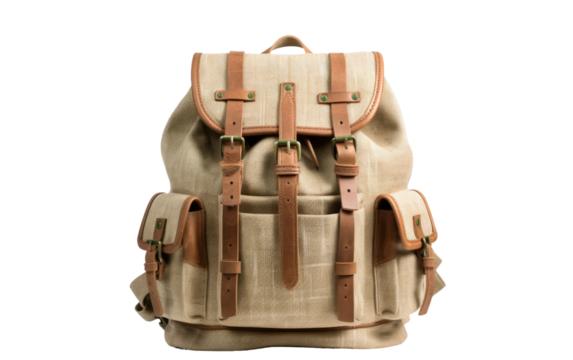 Unleash Your Wanderlust with a Hemp Backpack on White or PNG Transparent Background