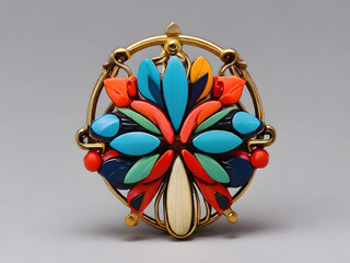 red and gold earrings ai generative 