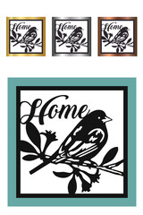 Silhouette Pattern,birds on a branch.