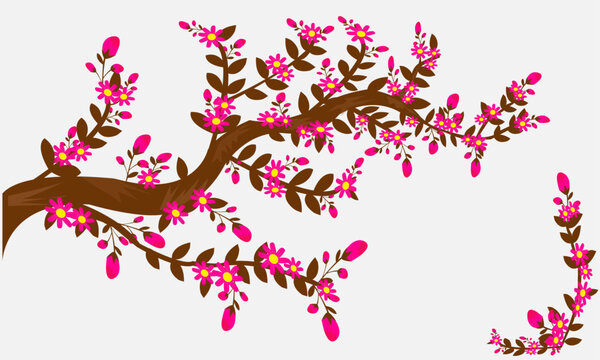 recommend clip art: Colorful Flower Tree Drawing Illustration And hand drawn Vector Design