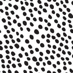 Isolated Fur Cheetah Texture. Irregular Shape Pattern Vector Blot. Polkadot Fun Texture. Dirty Dirt. African Polka Polka. Seamless Ink Monochrome. Vector Dots. Black Animal Grunge. White Fluid Dot.