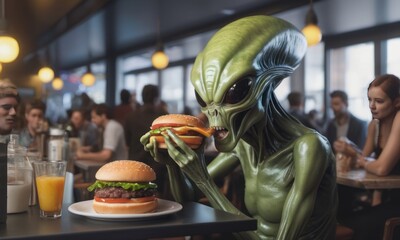 Alien Finds Culinary Bliss in a Local Burger Joint