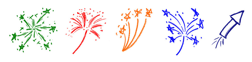 Fireworks Crayon Drawing