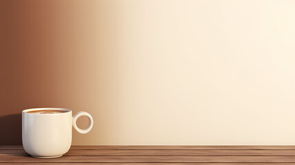 Cup of coffee in solid color background