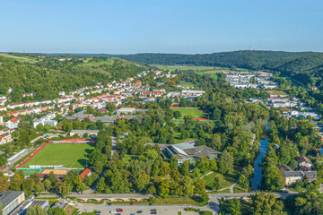 Die Universitätsstadt Eichstätt in Oberbayern, Blick auf Eichstätt-Schottenau