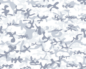 Blue Vector Pattern. Abstract Vector Background. Gray Camo Paint. Fabric Snow Pattern. Hunter Woodland Camouflage. Military Camo Print. Winter Camouflage. Urban Seamless Brush. Army White Canvas.