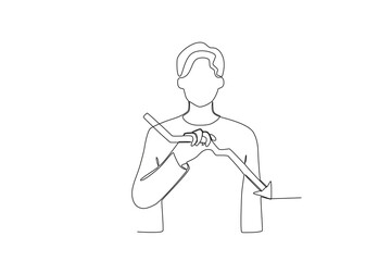 Single one line drawing of A man who experienced a decline in stocks. Business investment stock growth minimal concept. Modern continuous line draw design graphic vector illustration
