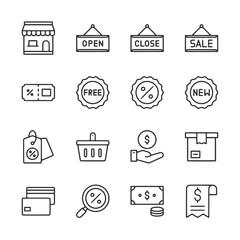 Sales icon set isolated on white