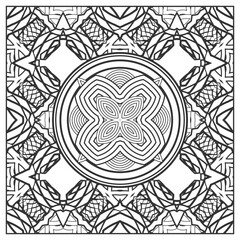 Outline futuristic ornament for coloring or use in various design projects. Version No. 18. Vector illustration