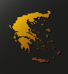 Obraz premium Vector map Greece gold material, Europe country
