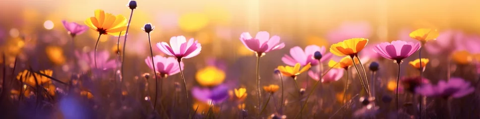 Foto op Plexiglas Weide flowers in summer sunlight