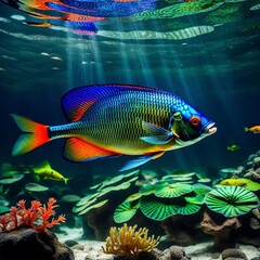 tropical fish in aquarium generated Ai