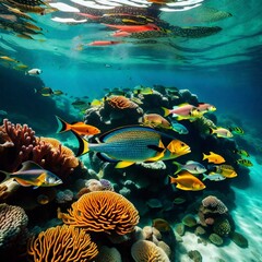 coral reef and fishes generated Ai