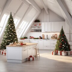 decorated christmas tree generated Ai