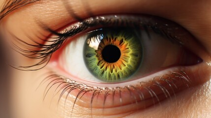 Green macro eye close up	