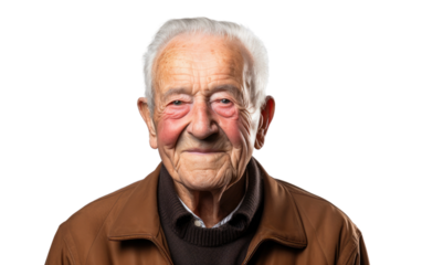 Elderly Heartwarming Expression On Transparent Background