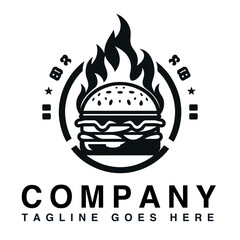 burger logo design - obrazy, fototapety, plakaty
