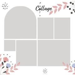 6 photo collage template. vector illustration, new collections